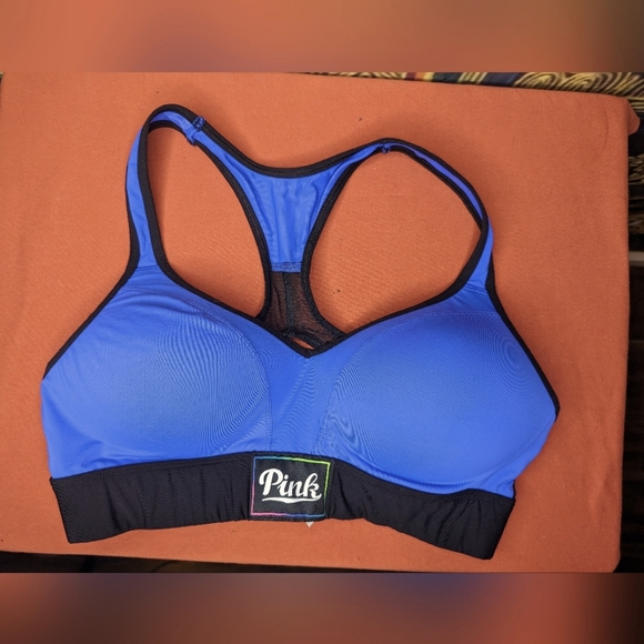 Victoria Secret Pink Sports Bra Periwinkle Size Medium - Picture 2 of 4